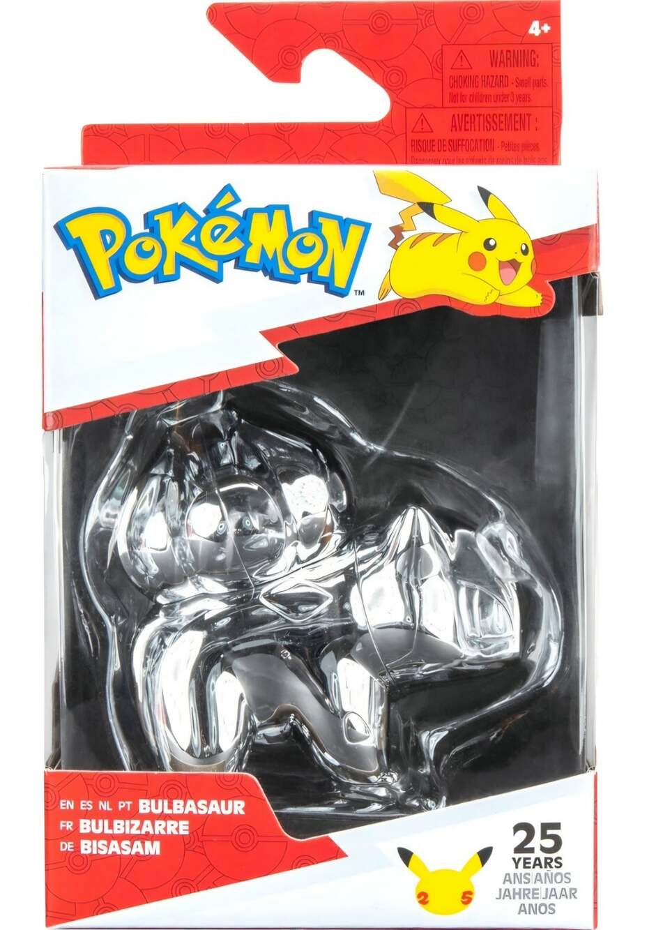 Pokémon 3-inch Silver Bulbasaur 25th Anniversary Series 1 collection